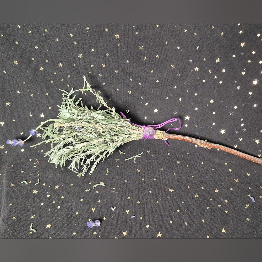 Medium Lavender And Amethyst Herbal Besom Broom